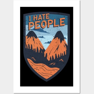 I Hate People - Retro Sunset Mountain Posters and Art